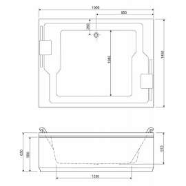 Акриловая ванна Cezares Plane Duo 190x145